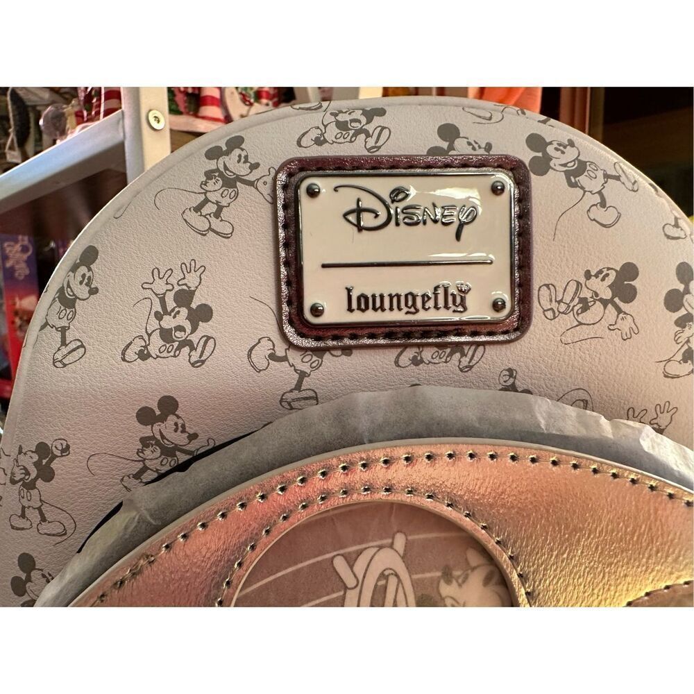 Disney Mickey Mouse Steamboat Willie Loungefly Mini Backpack + Wallet  Disney100 - Picture 6 of 14
